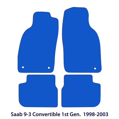 Dywaniki welurowe linia Premium do Saab 9-3 Kabriolet 1998-2003 - Czarne