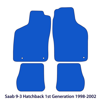 Dywaniki welurowe linia Premium do Saab 9-3 - 4-drzwiowy Hatchback - 1998-2003 - Czarne