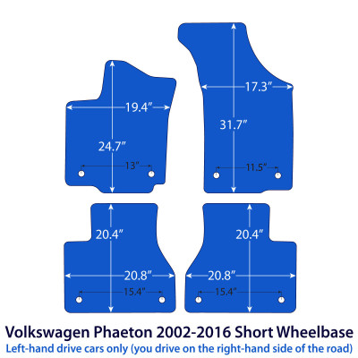 Dywaniki welurowe linia Premium do Volkswagen Phaeton - 2002-2016 - Krótki rozstaw osi - Czarne