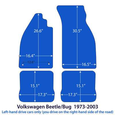 Dywaniki welurowe linia Premium do Volkswagen Beetle 1973-2003 - Czarne
