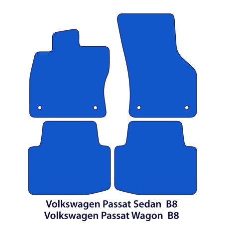 Dywaniki welurowe linia Premium do Volkswagen Passat - 2014-2023 - B8 - Czarne