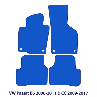 Dywaniki welurowe linia Premium do Volkswagen Passat 2005-2011 & CC 2008-2012  - B6 - Czarne