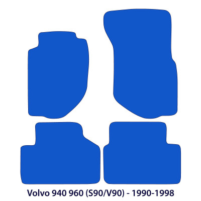 Dywaniki welurowe linia Premium do Volvo 940 960 (S90/V90) - 1990-1998 - metka z flagą Szwecji