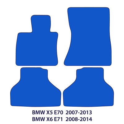 Dywaniki welurowe linia Premium do BMW X5 2006-2013 & X6 2007-2014 - E70 & E71 - M Przeszycia