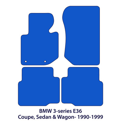 Dywaniki welurowe linia Premium do BMW Serii 3 - 1990-2000 - Coupe, Sedan, Wagon & Compact E36 - M Przeszycia