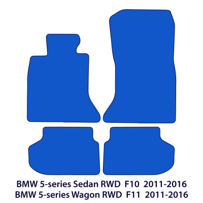 Dywaniki welurowe linia Premium do BMW Serii 5 RWD 2010-2017 - F10, F11 - M Przeszycia