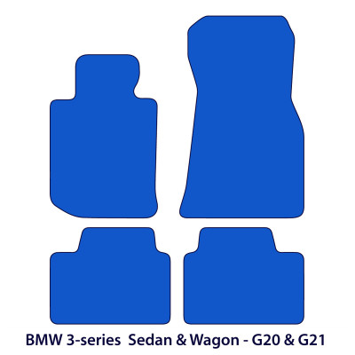 Dywaniki welurowe linia Premium do BMW Serii 3 - Sedan & Wagon 2018-2026 - G20, G21, G80 - M Przeszycia
