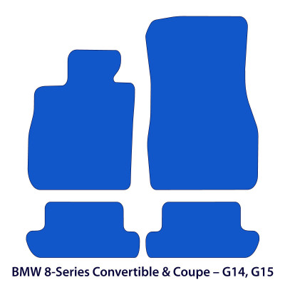 Dywaniki welurowe linia Premium do BMW Serii 8 Coupé & Cabrio 2018-2026 - G14, G15 - M Przeszycia