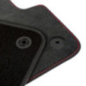 Dywaniki welurowe linia Premium do Audi A4 & S4 - 2000-2008 - Sedan, Avant B6 & B7 - Czerwone Przeszycia