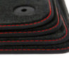 Dywaniki welurowe linia Premium do Audi A4 & S4 - 2000-2008 - Sedan, Avant B6 & B7 - Czerwone Przeszycia