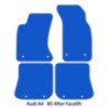 Dywaniki welurowe linia Premium do Audi A4 po liftingu 1997-2001 - Sedan & Wagon B5 - Czerwone przeszycia