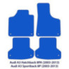 Dywaniki welurowe linia Premium do Audi A3 & S3 - 2003-2015 - 8P & 8PA - Srebrne przeszycia