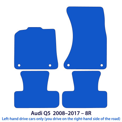 Dywaniki welurowe linia Premium do Audi Q5 2008-2016 - 8R - Srebrne przeszycia