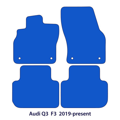 Dywaniki welurowe linia Premium do Audi Q3 2018-2025 - F3 - Srebrne przeszycia