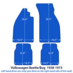 Dywaniki welurowe do Volkswagen Beetle 1938-1973 - Czarne