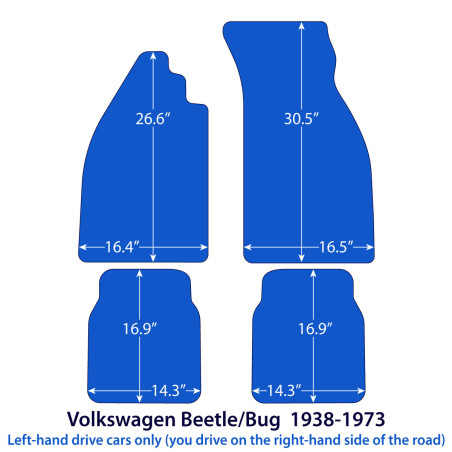 Dywaniki welurowe linia Exclusive do Volkswagen Beetle - 1938-1973 - Czarne