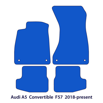 Dywaniki welurowe linia Premium do Audi A5 & S5 Kabriolet 2017-2024 - F57 - Srebrne przeszycia
