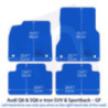 Dywaniki welurowe linia Premium do Audi Q6 & SQ6 e-tron SUV & Sportback 2024-2026 - GF - Czerwone przeszycia