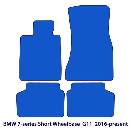 Dywaniki welurowe linia Exclusive do BMW Serii 7 - 2015-2022 - krótki rozstaw osi G11 - Czarne