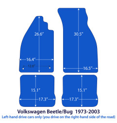 Dywaniki welurowe linia Exclusive do Volkswagen Beetle / Bug Coupé & Convertible - 1973-2003 - Czarne Exclusive