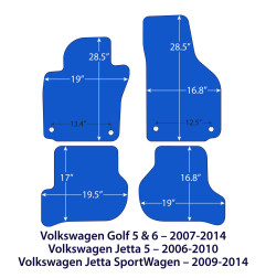 Dywaniki welurowe linia Exclusive do Volkswagen Golf 5 & 6, Jetta 5 and Jetta SportWagen - 2003-2014 - Czarne Exclusive