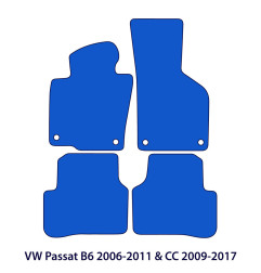 Dywaniki welurowe linia Exclusive do Volkswagen Passat Sedan, Wagon & CC Coupé - B6 - 2005-2012 - Czarne Exclusive