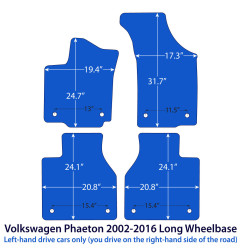 Dywaniki welurowe linia Exclusive do Volkswagen Phaeton Long Wheelbase - 2002-2016 - Czarne Exclusive