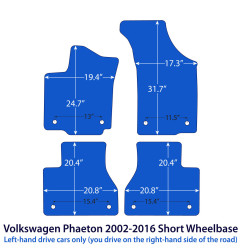 Dywaniki welurowe linia Exclusive do Volkswagen Phaeton Short / Regular Wheelbase - 2002-2016 - Czarne Exclusive