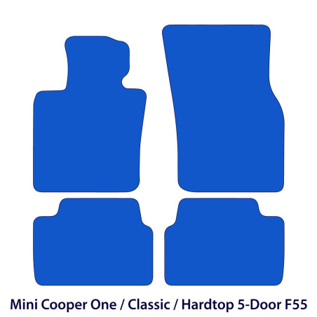 Dywaniki welurowe linia Exclusive do Mini Cooper One / Classic / Hardtop 4-drzwiowe 2014-2024 - F55 - Logo GB
