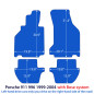 Dywaniki welurowe linia Exclusive do Porsche 911 - 1998-2004 z systemem Bose - 996 - Czarne Exclusive