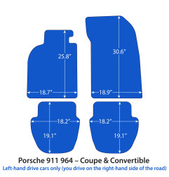 Dywaniki welurowe linia Exclusive do Porsche 911 - 1989-1993 - 964 - Czarne Exclusive