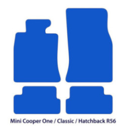 Dywaniki welurowe do Mini Cooper One / Classic  2005-2014 - Hatchback R56 - Logo GB