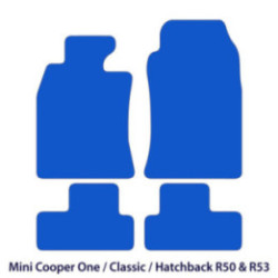 Dywaniki welurowe do Mini Cooper One / Classic  2001-2006 - Hatchback R50 & R53 - Czarne