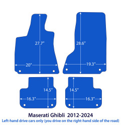 Dywaniki welurowe linia Exclusive do Maserati Ghibli - III generacja - 2013-2024 - Czarne Exclusive
