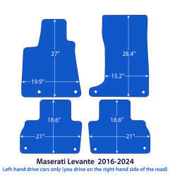 Dywaniki welurowe linia Exclusive do Maserati Levante - M161 - 2016-2024 - Czarne Exclusive