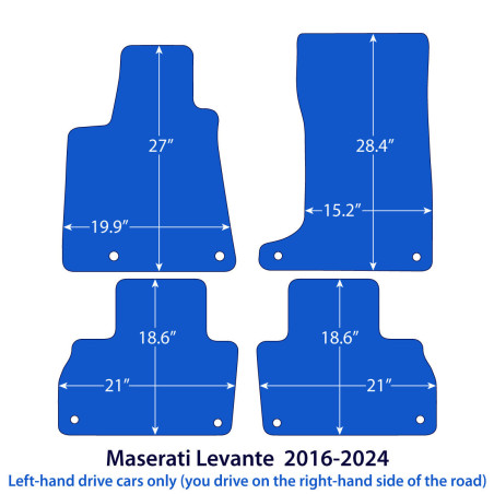 Dywaniki welurowe linia Exclusive do Maserati Levante - M161 - 2016-2024 - Czarne Exclusive