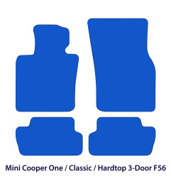 Dywaniki welurowe linia Exclusive do Mini Cooper One / Classic / Hardtop 2-Door - F56 - 2014-2024 - Czarne Exclusive