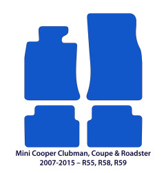 Dywaniki welurowe linia Exclusive do Mini Cooper Clubman, Coupé & Roadster - R55, R58, R59 - 2007-2015 - Czarne Exclusive