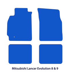 Dywaniki welurowe linia Exclusive do Mitsubishi Lancer Evolution 8 & 9 - 2003-2007 - Czarne Exclusive