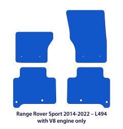 Dywaniki welurowe linia Exclusive do Range Rover Sport - L494 - 2013-2022 - z silnikiem V8 - Czarne Exclusive