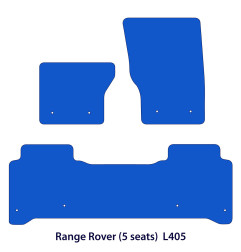 Dywaniki welurowe linia Exclusive do Range Rover - L405 - 2013-2021 - 5 miejsc - Czarne Exclusive