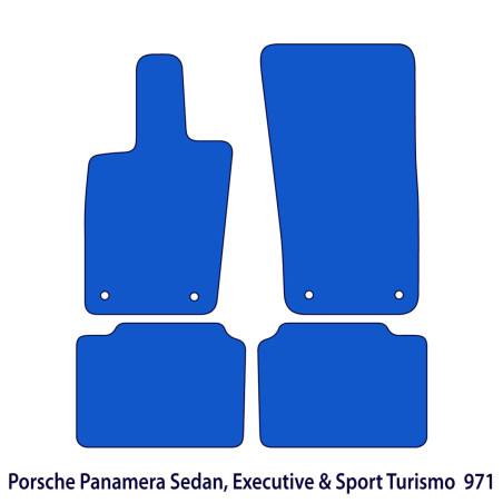 Dywaniki welurowe linia Exclusive do Porsche Panamera - 971 & 972 - 2016-2026 - Czarne Exclusive