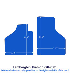 Dywaniki welurowe linia Exclusive do Lamborghini Diablo - 1990-2001 - Czarne Exclusive