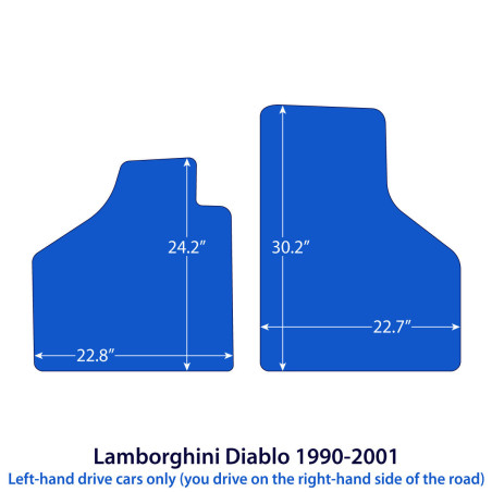 Dywaniki welurowe linia Exclusive do Lamborghini Diablo - 1990-2001 - Czarne Exclusive