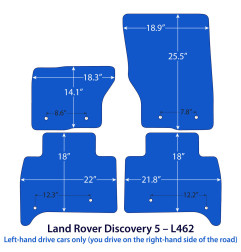 Dywaniki welurowe linia Exclusive do Land Rover Discovery - L462 - 2016-2026 - Czarne Exclusive