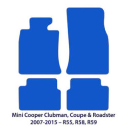 Dywaniki welurowe do Mini Cooper Clubman, Coupe & Roadster 2006-2015 - R55, R58, R59 - Czarne