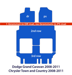 Dywaniki welurowe linia Exclusive do Dodge Grand Caravan 2008-2011 & Chrysler Town & Country 2008-2011 3R - Czarne Exclusive