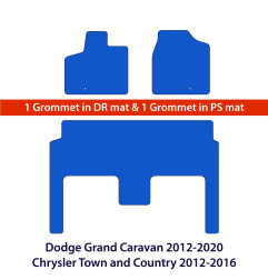 Dywaniki welurowe linia Exclusive do Dodge Grand Caravan 2012-2020 & Chrysler Town & Country 2012-2016 2R - Czarne Exclusive