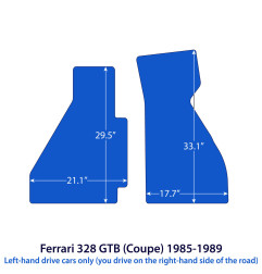 Dywaniki welurowe linia Exclusive do Ferrari 328 GTB - Gran Turismo Berlinetta - 1985-1989 - Coupé - Czarne Exclusive