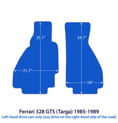 Dywaniki welurowe linia Exclusive do Ferrari 328 GTS - Gran Turismo Spider - 1985-1989 - Targa - Czarne Exclusive